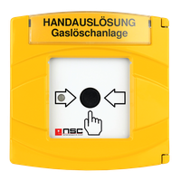 Handfeuermelder Ringbus, ALU gelb, IP43, Trenner, "Handauslösung Feuerlöschanlage"