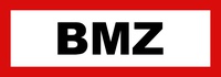 Brandschutzschild "BMZ", aus Aluminium Abmessungen 105 x 297 mm