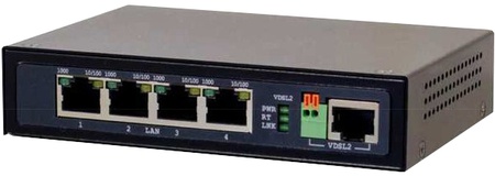 VDTU2-B140-DC  2-Draht - LAN Konverter mit 4 Gigabit-Ports