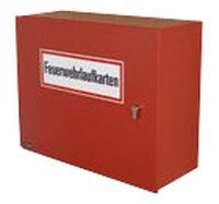 Laufkartendepot mit Vorrichtung für bauseitigen PHZ, rot, max. 100 Stk. Karten DIN