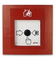 Handfeuermelder Typ B, rot, PC, adressierbar, Symbol brennendes Haus